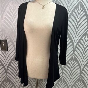 NWT measeor Black Open-Front Cardigan